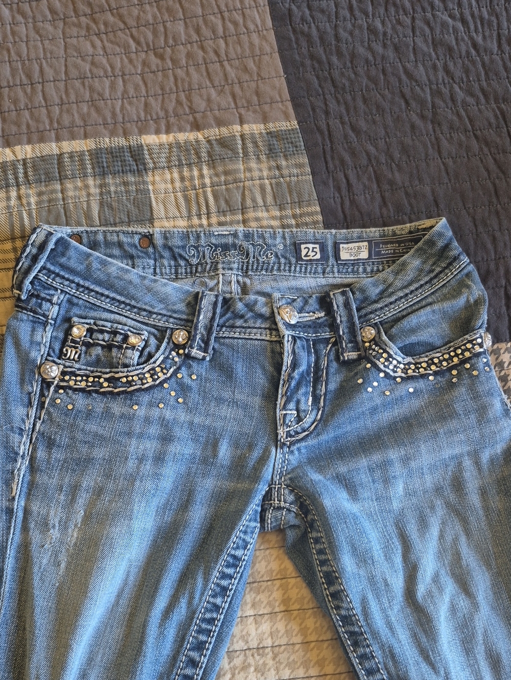 Miss Me Light Blue Embellished Women's Jeans Size 25